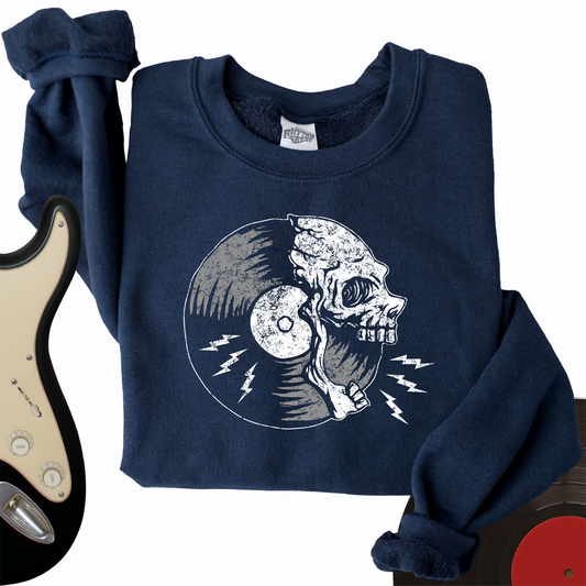 Skull Record Crewneck