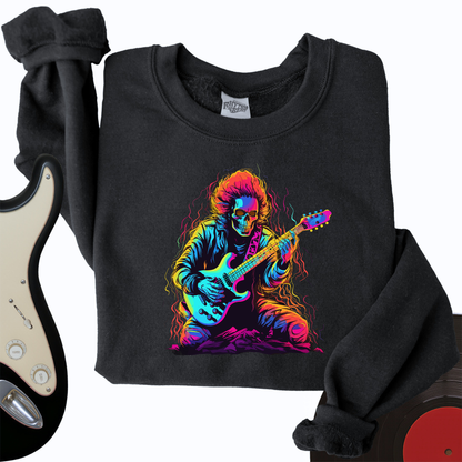Pastel Skeleton Guitar Crewneck