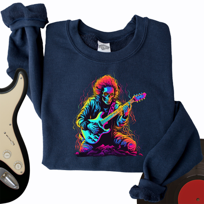 Pastel Skeleton Guitar Crewneck