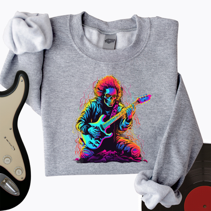 Pastel Skeleton Guitar Crewneck