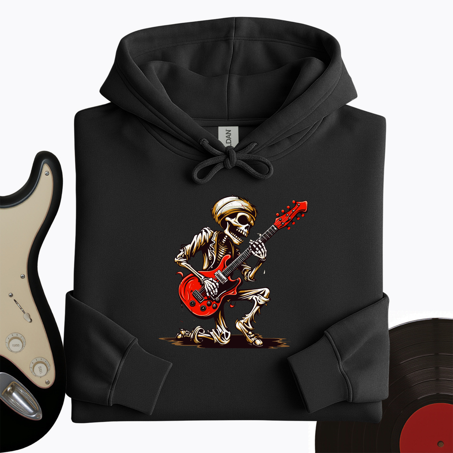 Skeleton Guitar Cartoon Hoodie
