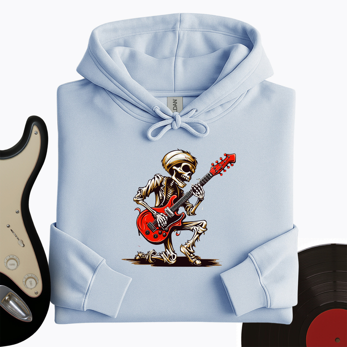Skeleton Guitar Cartoon Hoodie