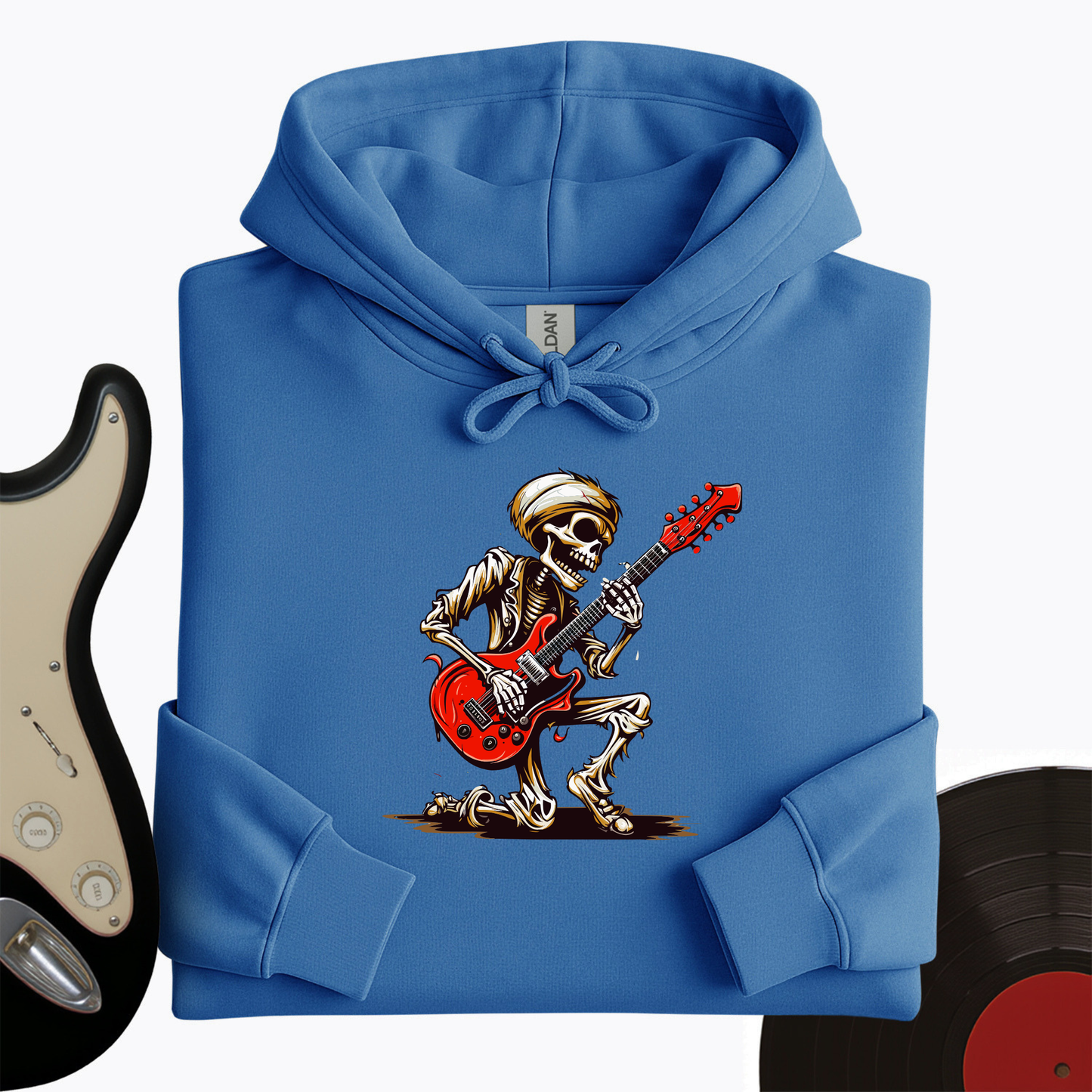 Skeleton Guitar Cartoon Hoodie