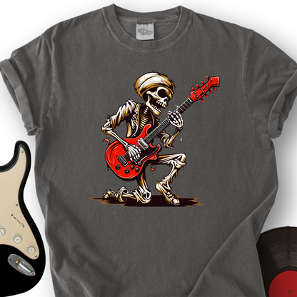 Skeleton Guitar Cartoon T-Shirt
