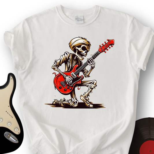 Skeleton Guitar Cartoon T-Shirt