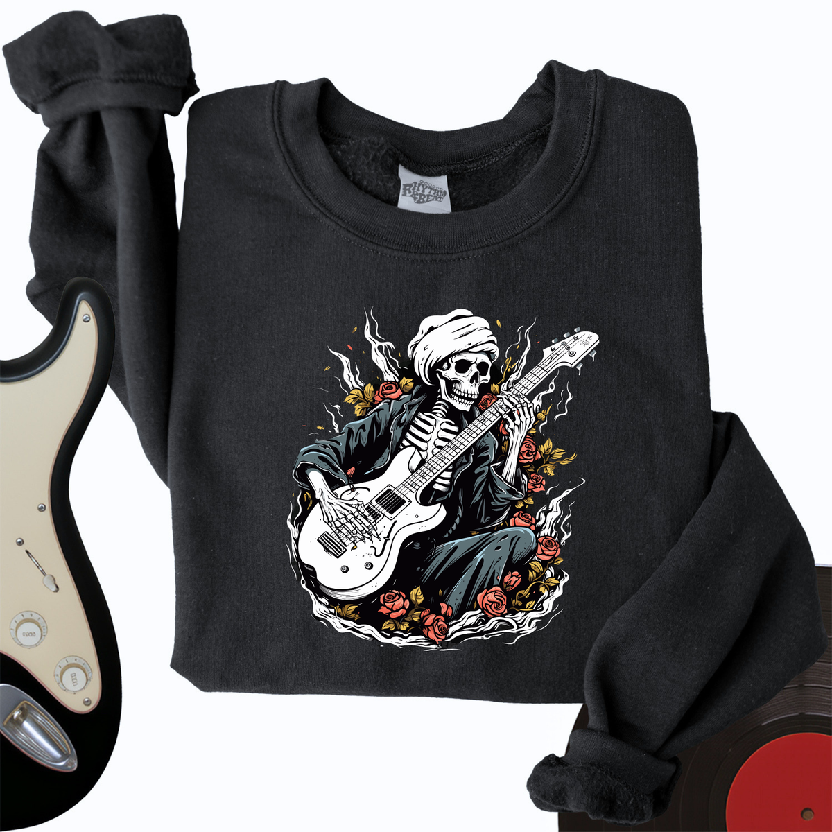 Skeleton Playing Music Crewneck