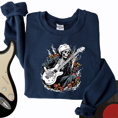 Skeleton Playing Music Crewneck