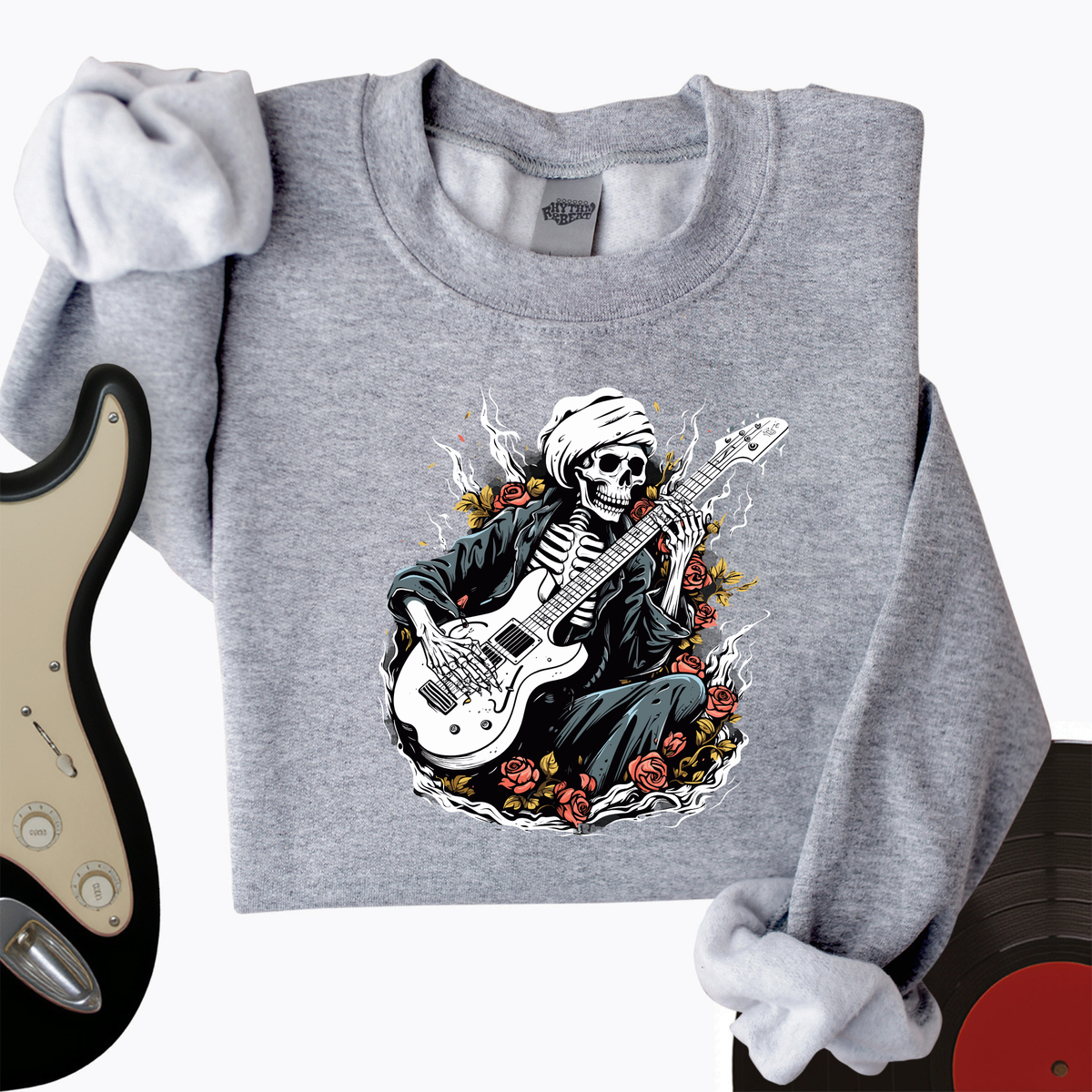 Skeleton Playing Music Crewneck