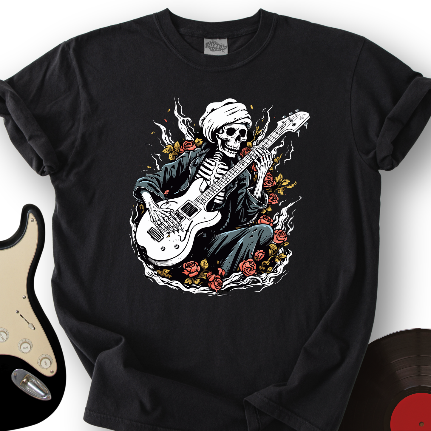 Skeleton Playing Music T-Shirt