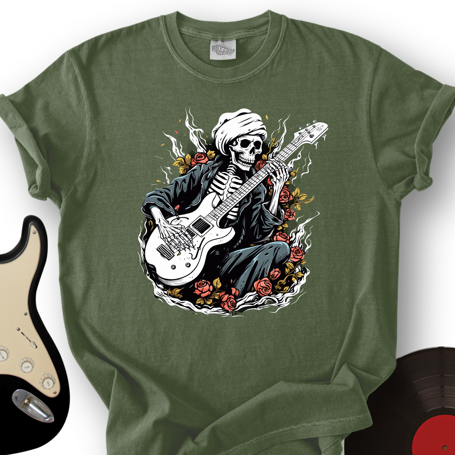 Skeleton Playing Music T-Shirt