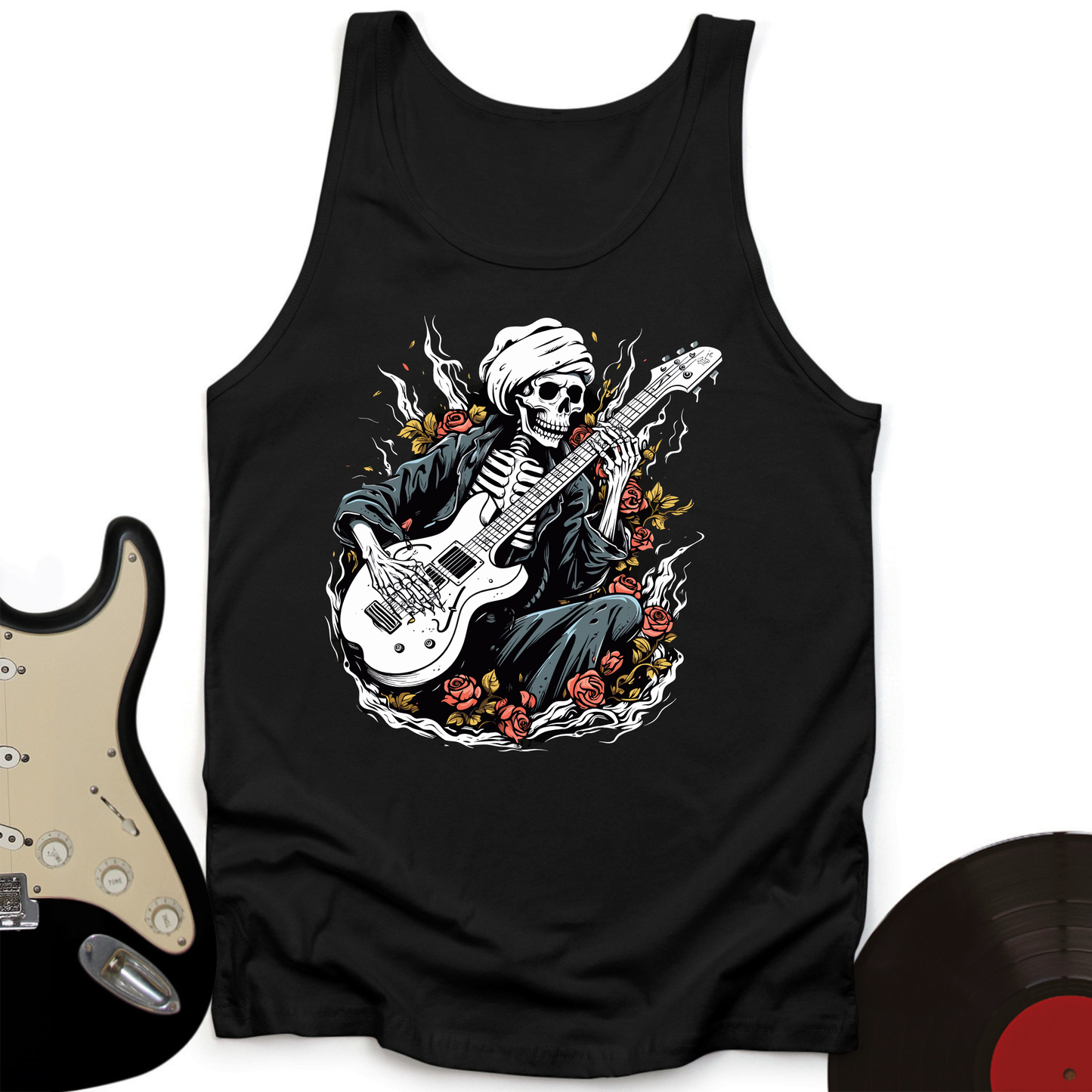 Skeleton Playing Music Tank Top