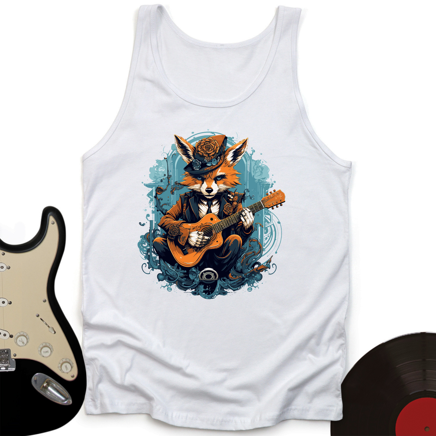 Fox Playing Guitar Tank Top