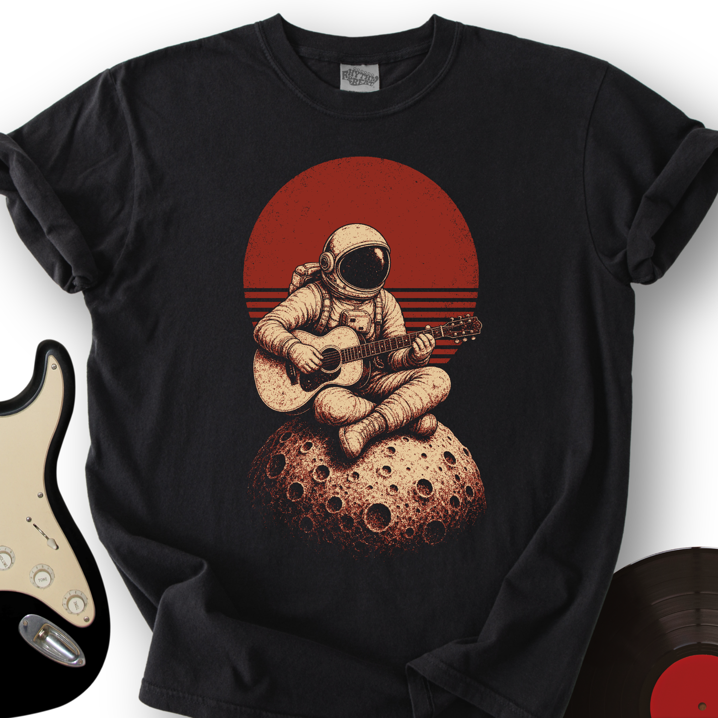 Astronaut Moon Guitar T-Shirt
