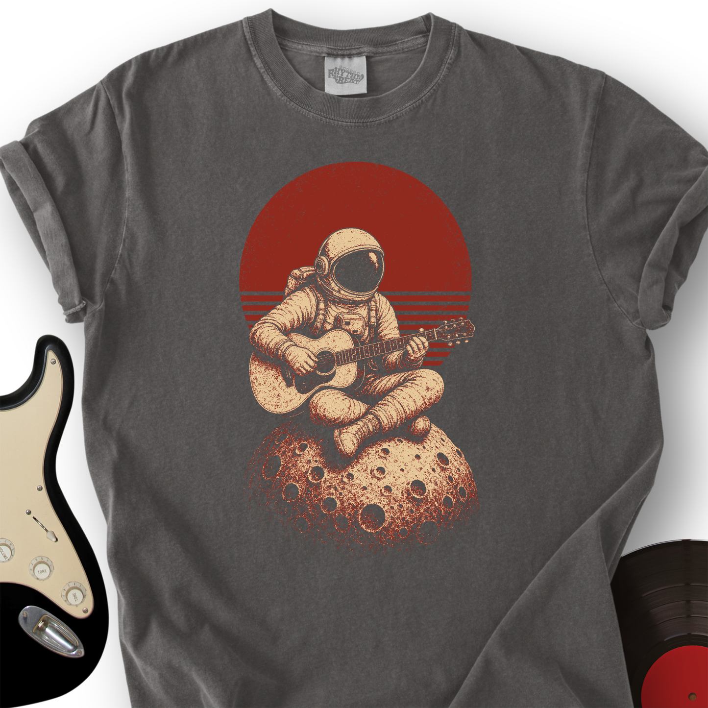 Astronaut Moon Guitar T-Shirt