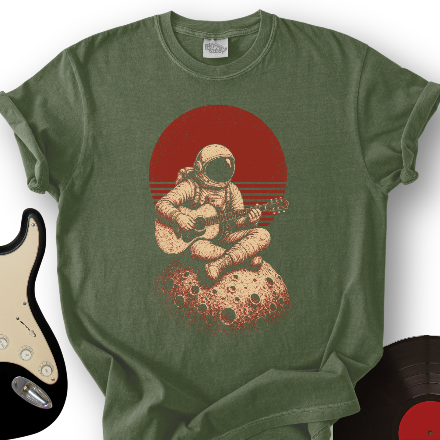 Astronaut Moon Guitar T-Shirt