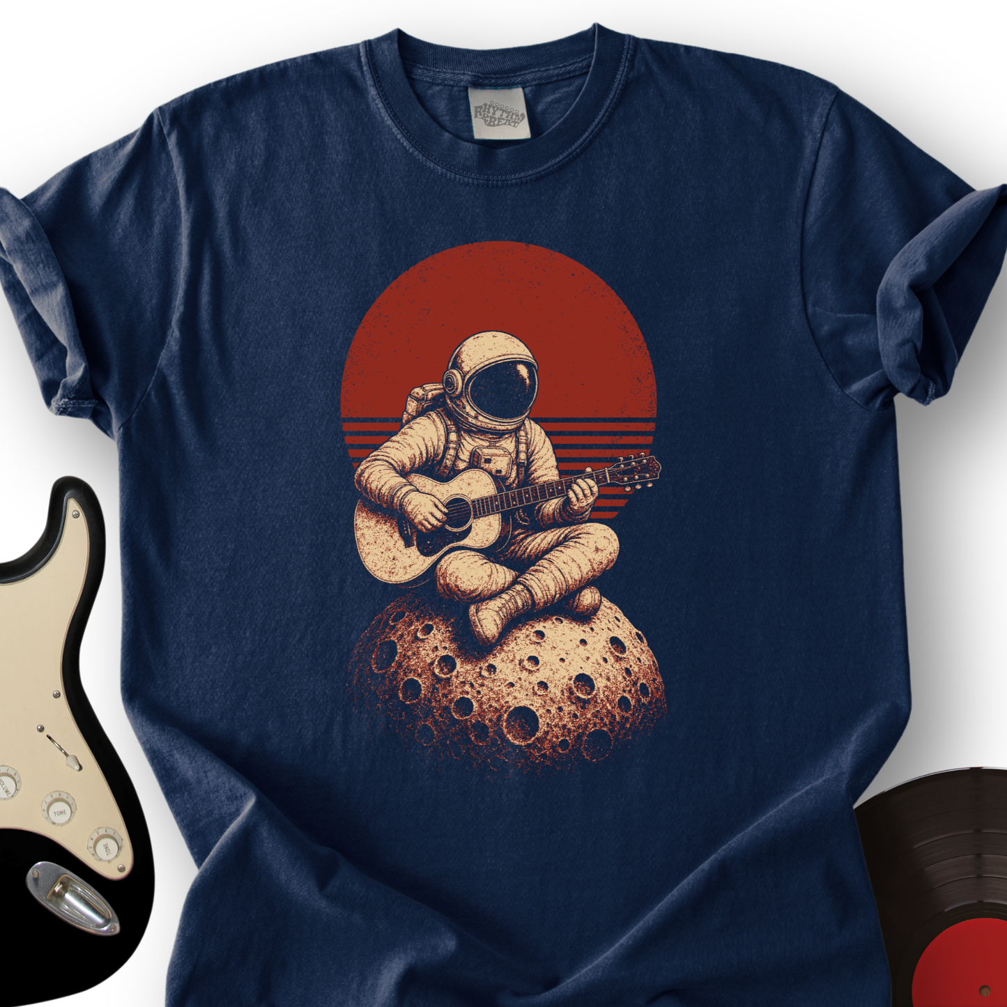Astronaut Moon Guitar T-Shirt