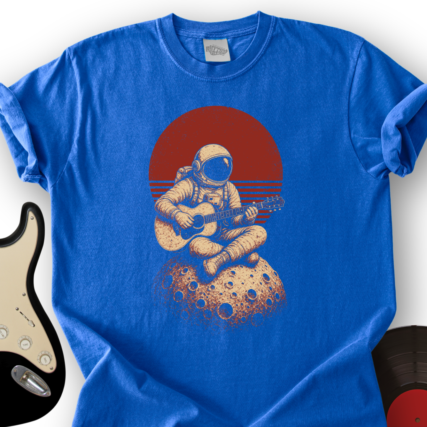 Astronaut Moon Guitar T-Shirt