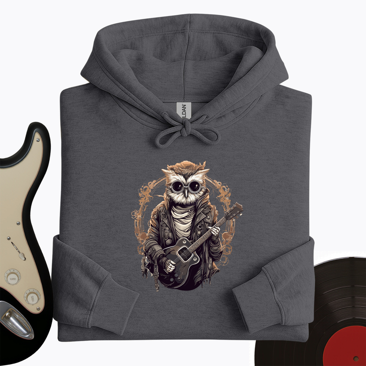 Owl Playing Guitar Hoodie