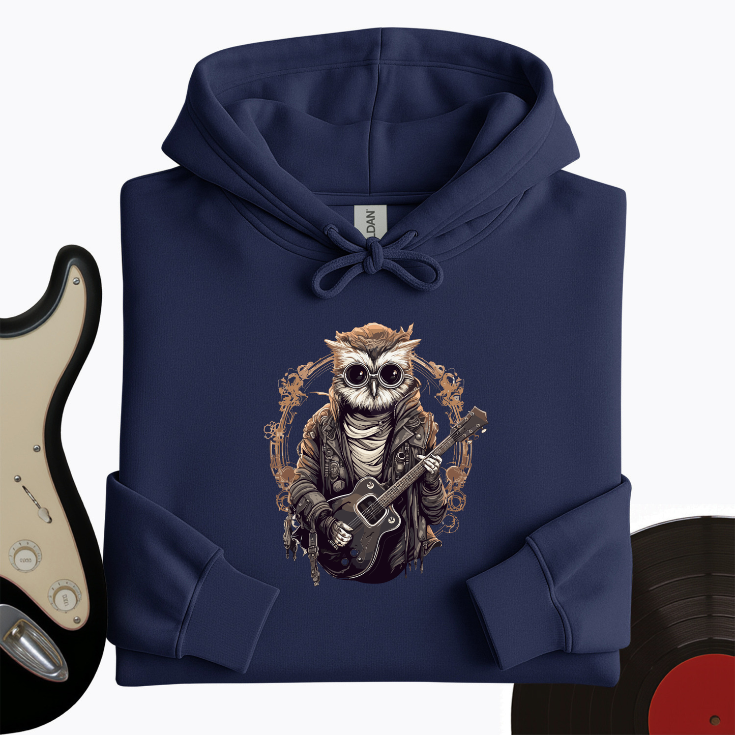 Owl Playing Guitar Hoodie