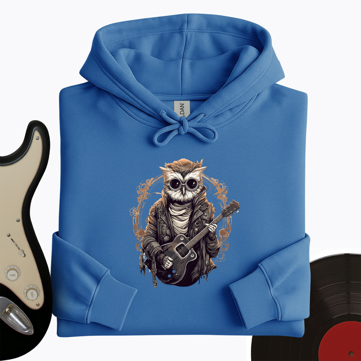 Owl Playing Guitar Hoodie