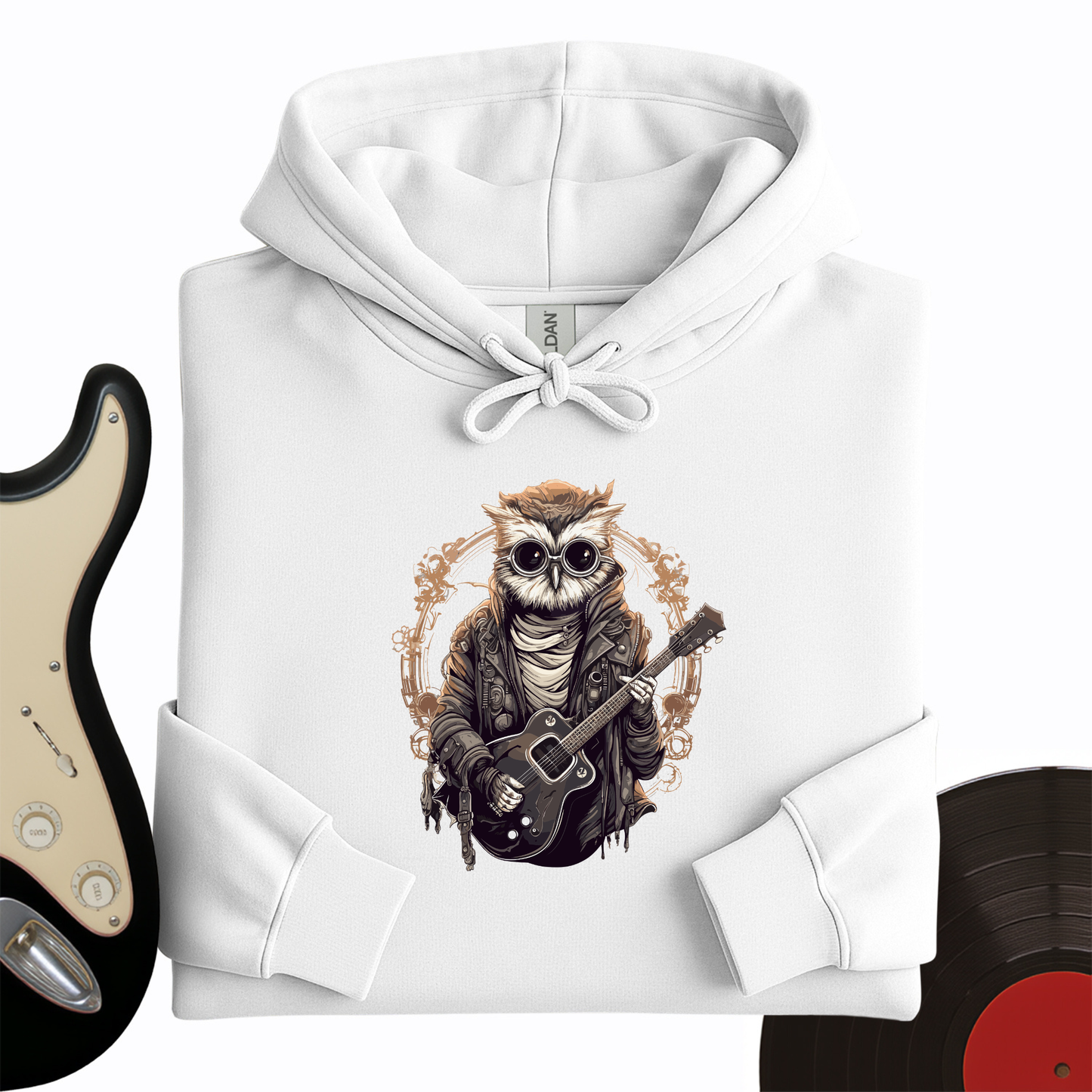 Owl Playing Guitar Hoodie