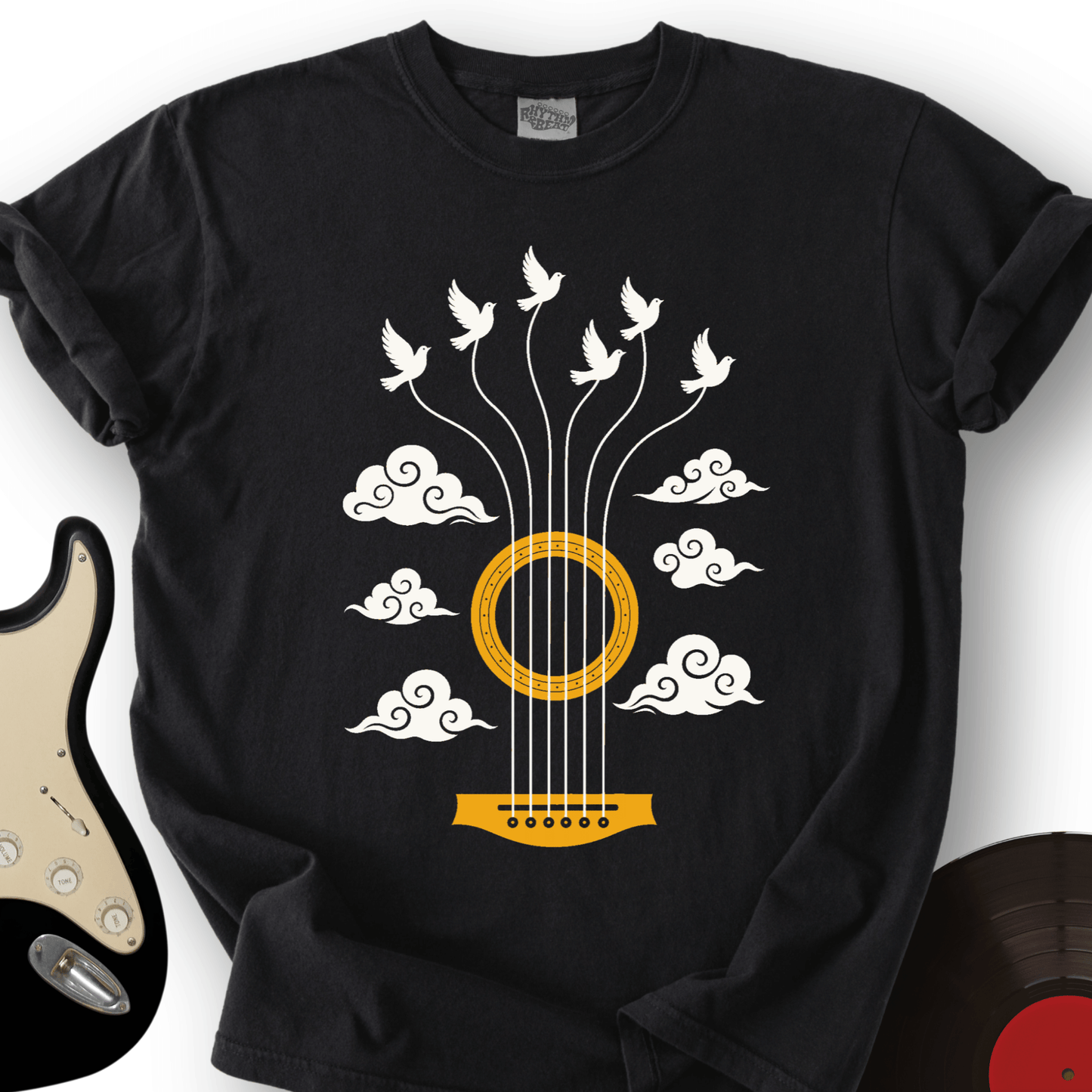 Guitar Doves Sky T-Shirt