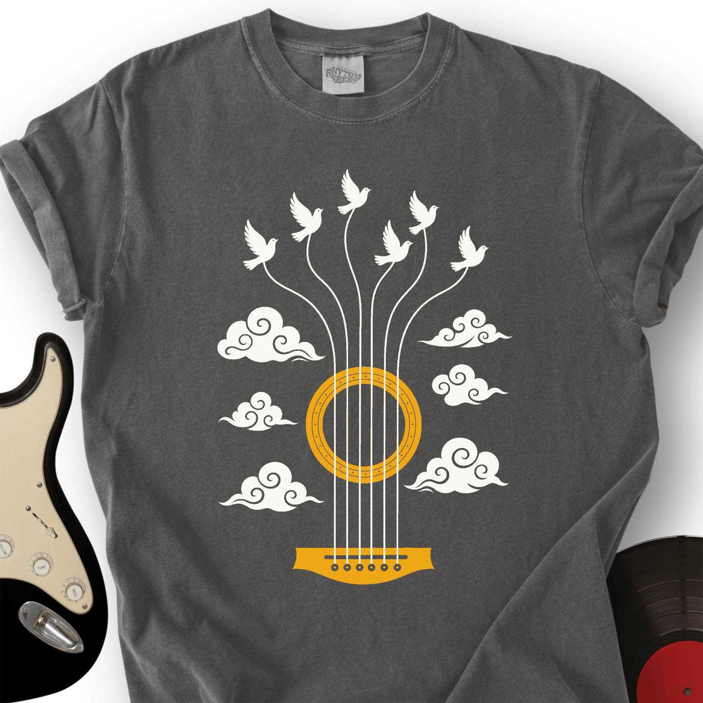 Guitar Doves Sky T-Shirt