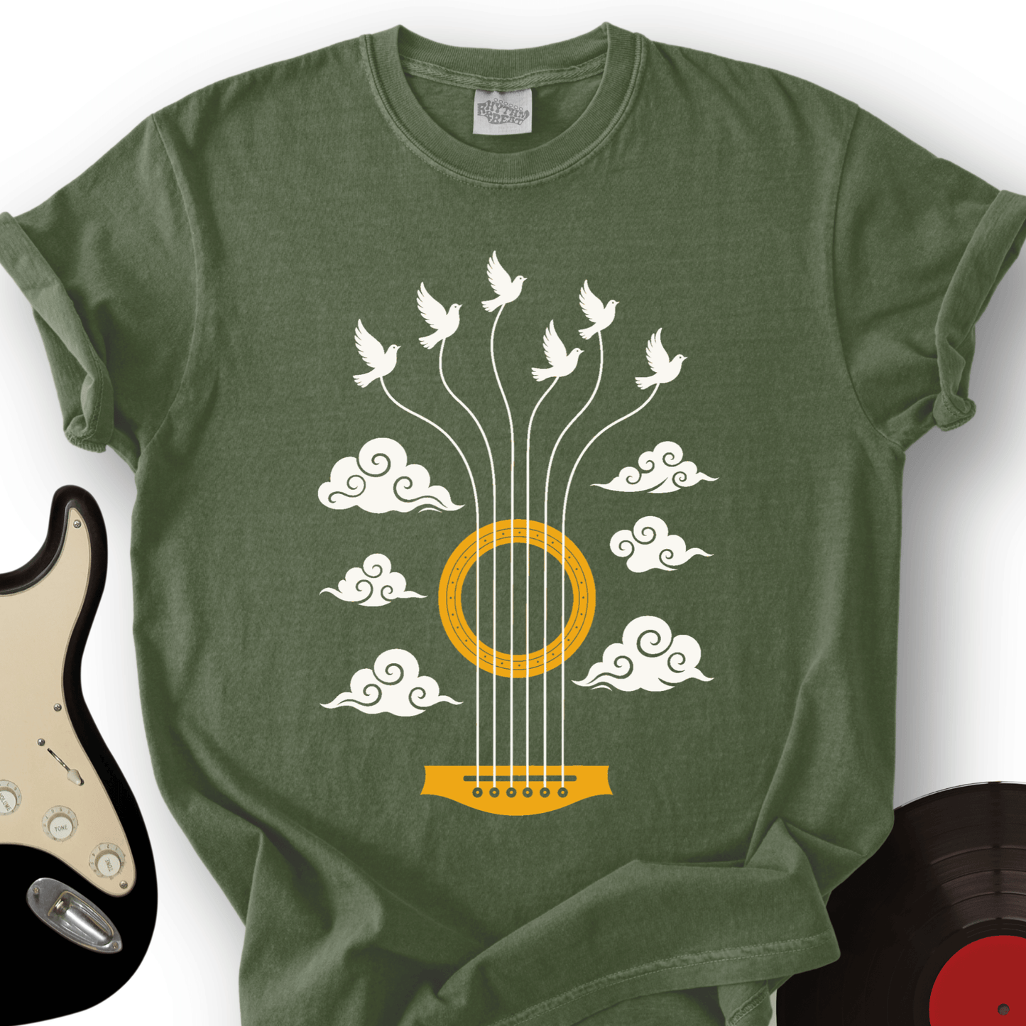Guitar Doves Sky T-Shirt