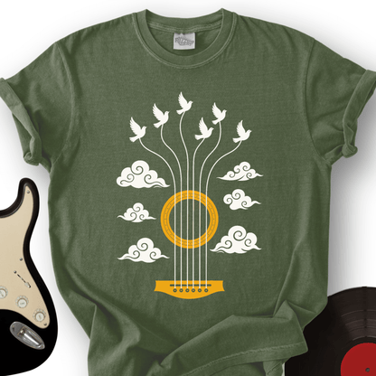 Guitar Doves Sky T-Shirt