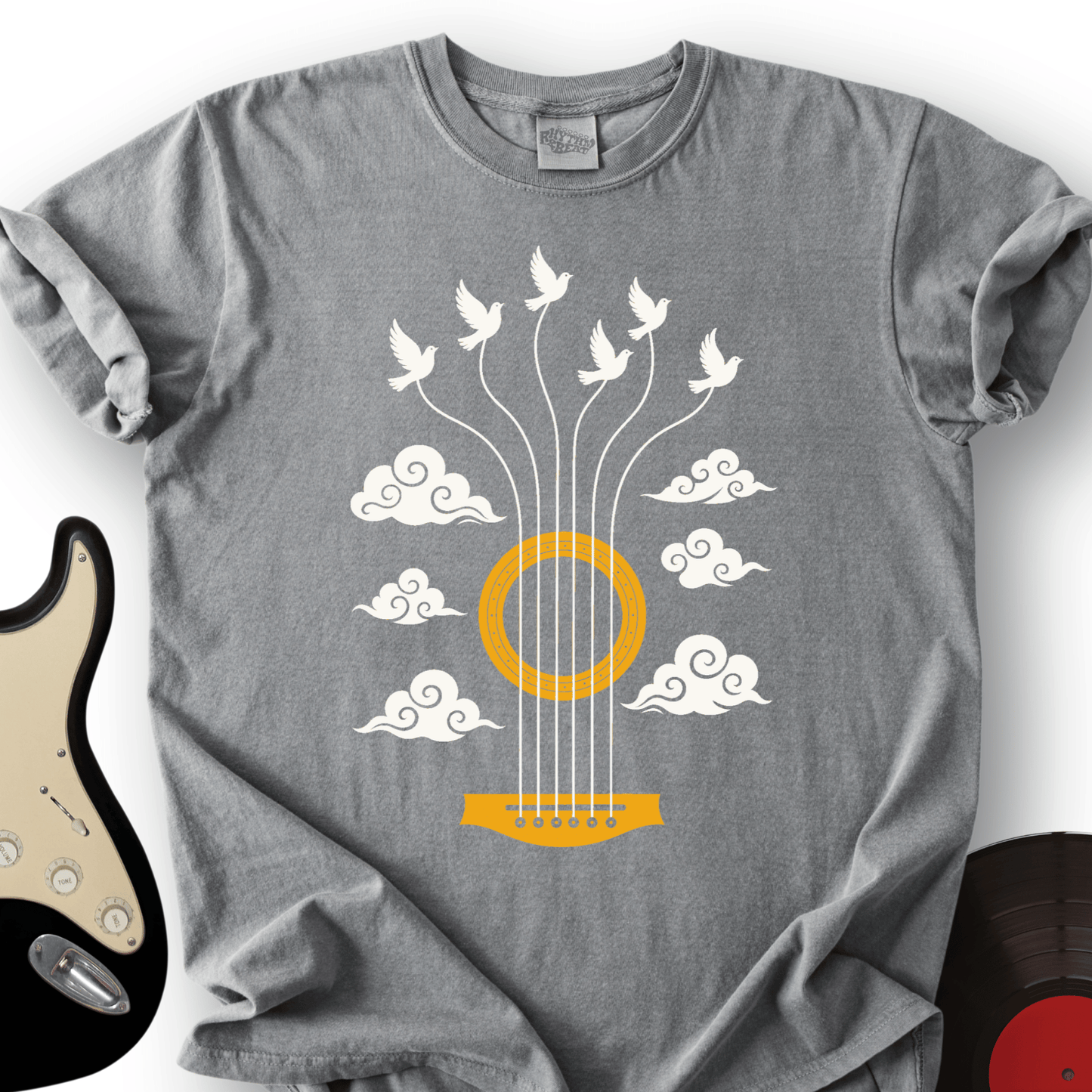 Guitar Doves Sky T-Shirt