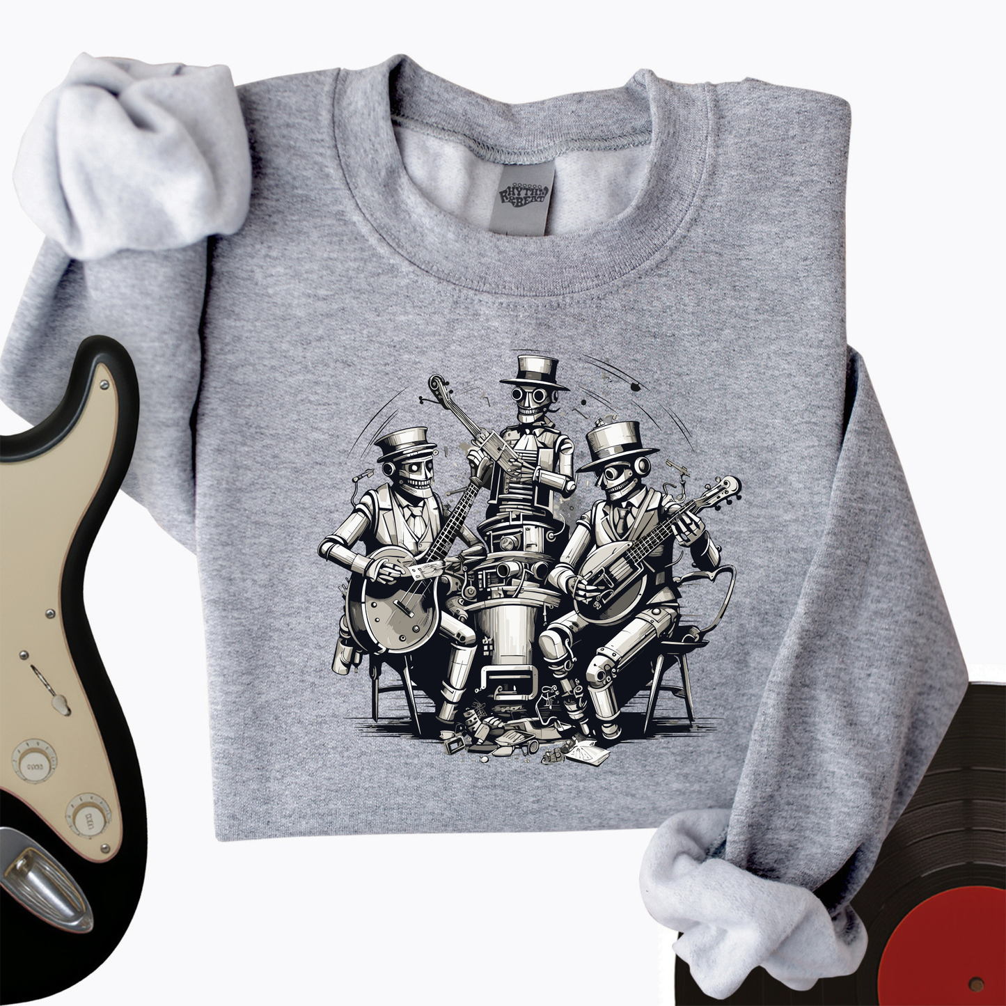 Steampunk Skeleton Band Crewneck