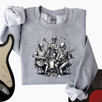 Steampunk Skeleton Band Crewneck