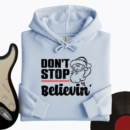 Don't Stop Believing Santa Hoodie