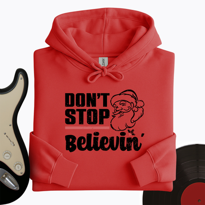 Don't Stop Believing Santa Hoodie