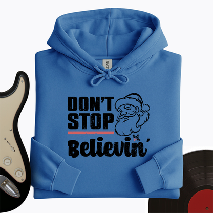 Don't Stop Believing Santa Hoodie