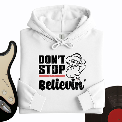 Don't Stop Believing Santa Hoodie