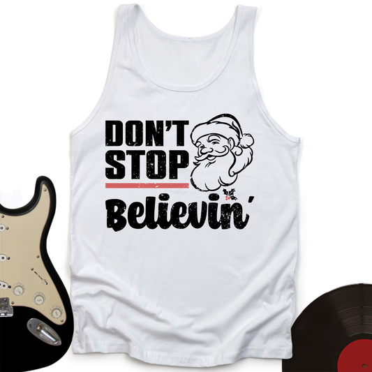 Don't Stop Believing Santa Tank Top