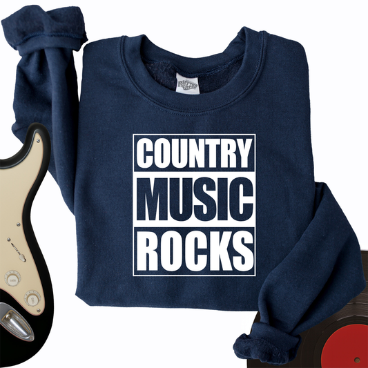 Country Music Rocks Crewneck