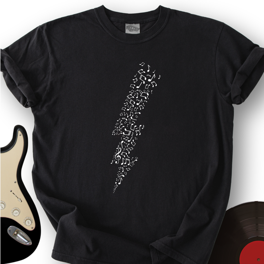 Lightening Bolt Music Note T-Shirt