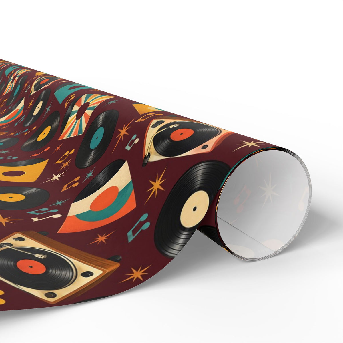 Vinyl Record Collage Wrapping Paper