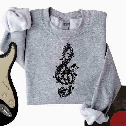 Treble Clef Bird Crewneck