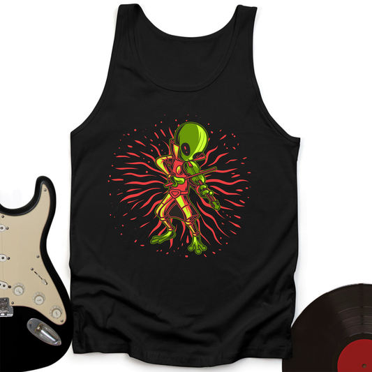 Alien Playing Violin Tank Top