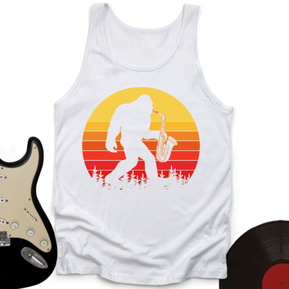 BigFoot Playing Sax Tank Top