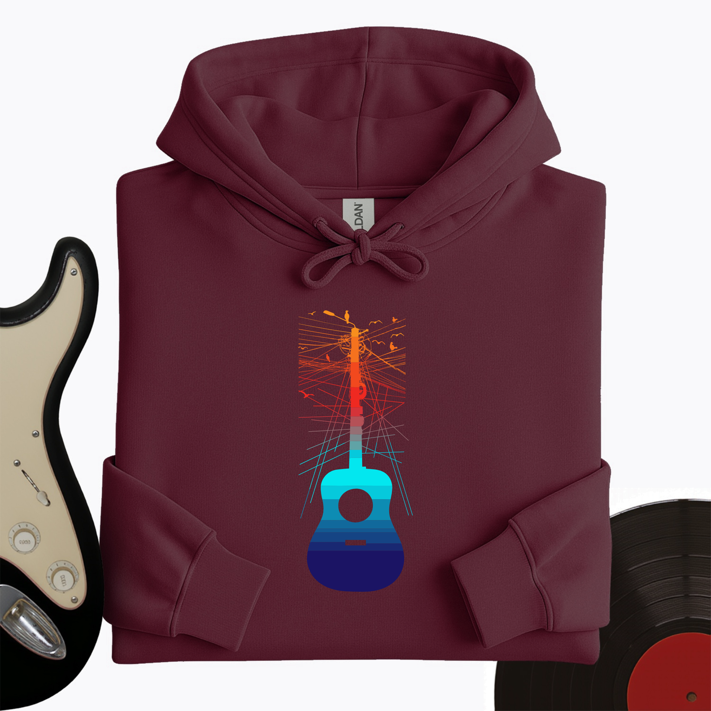 Birds On A Guitar Hoodie