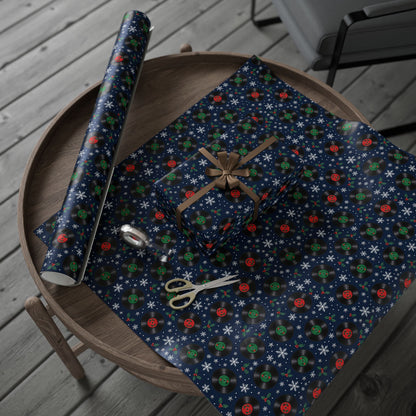 Vinyl Snowfall Christmas Wrapping Paper