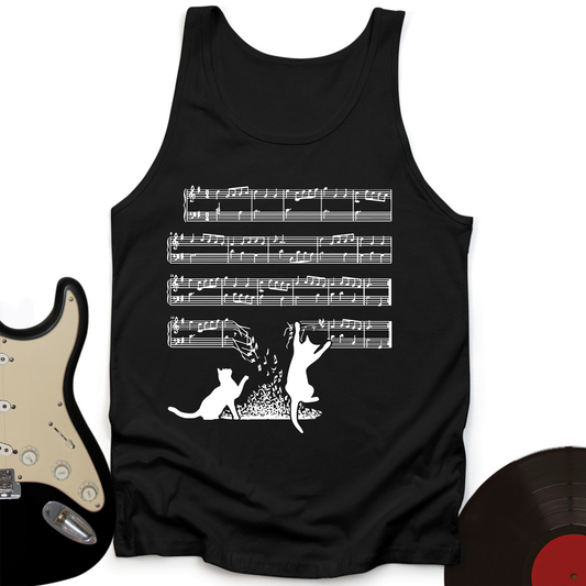 Cat Music Sheet Tank Top