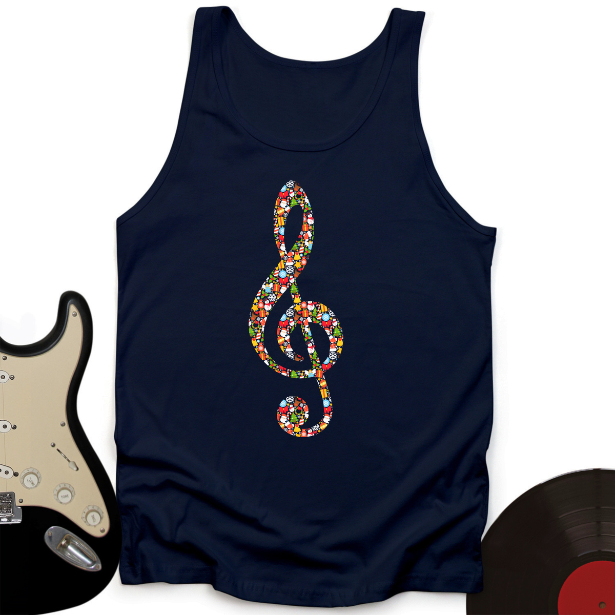 Christmas Treble Clef Tank Top