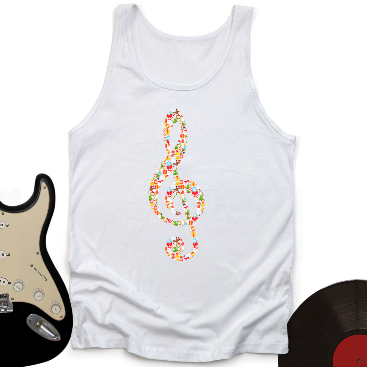 Christmas Treble Clef Tank Top