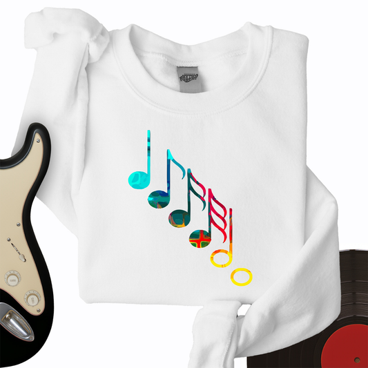 Colorful Music Notes Crewneck