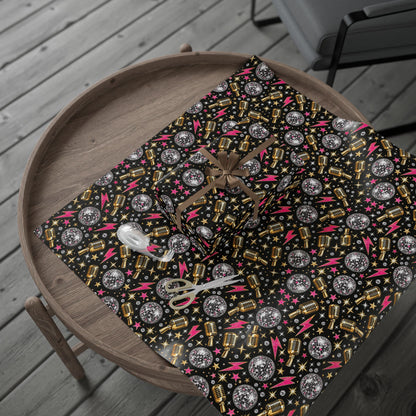 Disco Rock Star Glam Wrapping Paper
